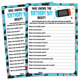 20 Who Knows The Birthday Boy Best Game Cards - Boy Birthday Party Activity Game Console Themed Party Activity And Idea - For Boy Birthday Supplies, Activity, Decorations