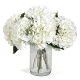 8Pcs White Artificial Hydrangea Flowers Bouquets, Silk Hydrangea Flowers With Stems And Leaves, Fake Flower Bouquets For Home Garden Party Decor, Wedding Centerpieces (13.8 X 7.9 Inches)