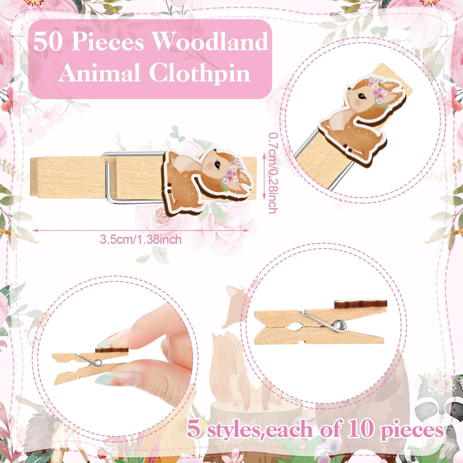 321 Pcs Woodland Animal Baby Shower Games Pink 5 Games Baby Shower Bingo Word Scramble Description And Well Wishes Price Is Right Guess Who Mom Or Daddy Don'T Say The Word Clothespin Pencil