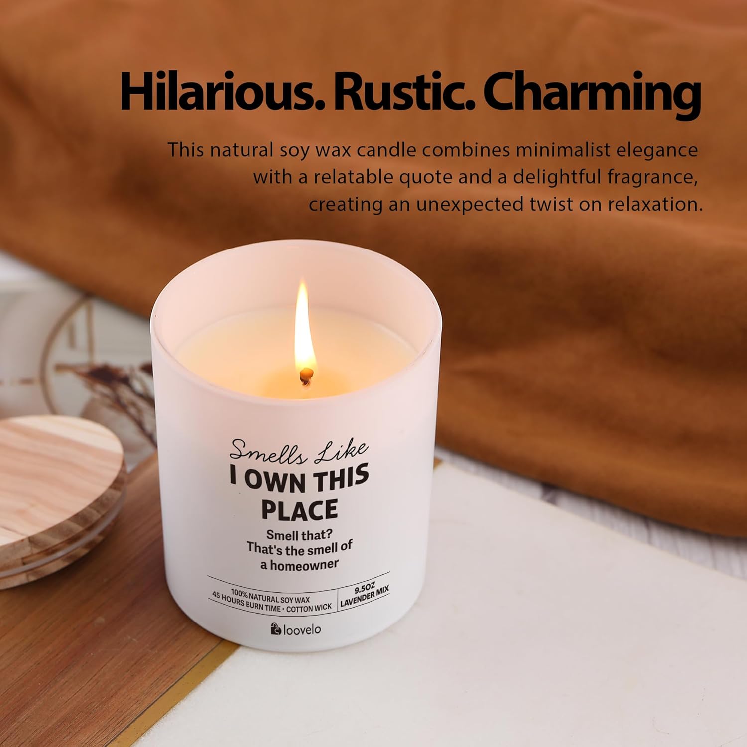 Smells Like I Own This Place Homeowner Gifts Housewarming For Couples Closing Gifts For Home Buyers New Home Scented Candle Office Jar Candle Sage Floral Lavender Scent Soy Wax 9.5 Oz