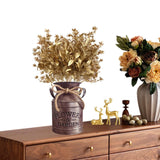 Artificial Gold Plants For Christmas, Golden Leaves Plastic Faux Gypsophila Fake Simulation Baby Breath Flowers For Home Indoor Outdoor Wedding Decoration Hall Table Planter Filler 4 Pack