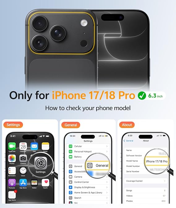 Black iPhone 18 Pro and iPhone 17 Pro Case Compatible with MagSafe