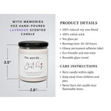 -No Words, Just Hugs Candle - 9Oz 100% Natural Soy Wax With Essential Oils, 50-60 Hours Burn Time - Sympathy, Condolence, Encouragement, Thinking Of You Gift For Friends & Loved Ones