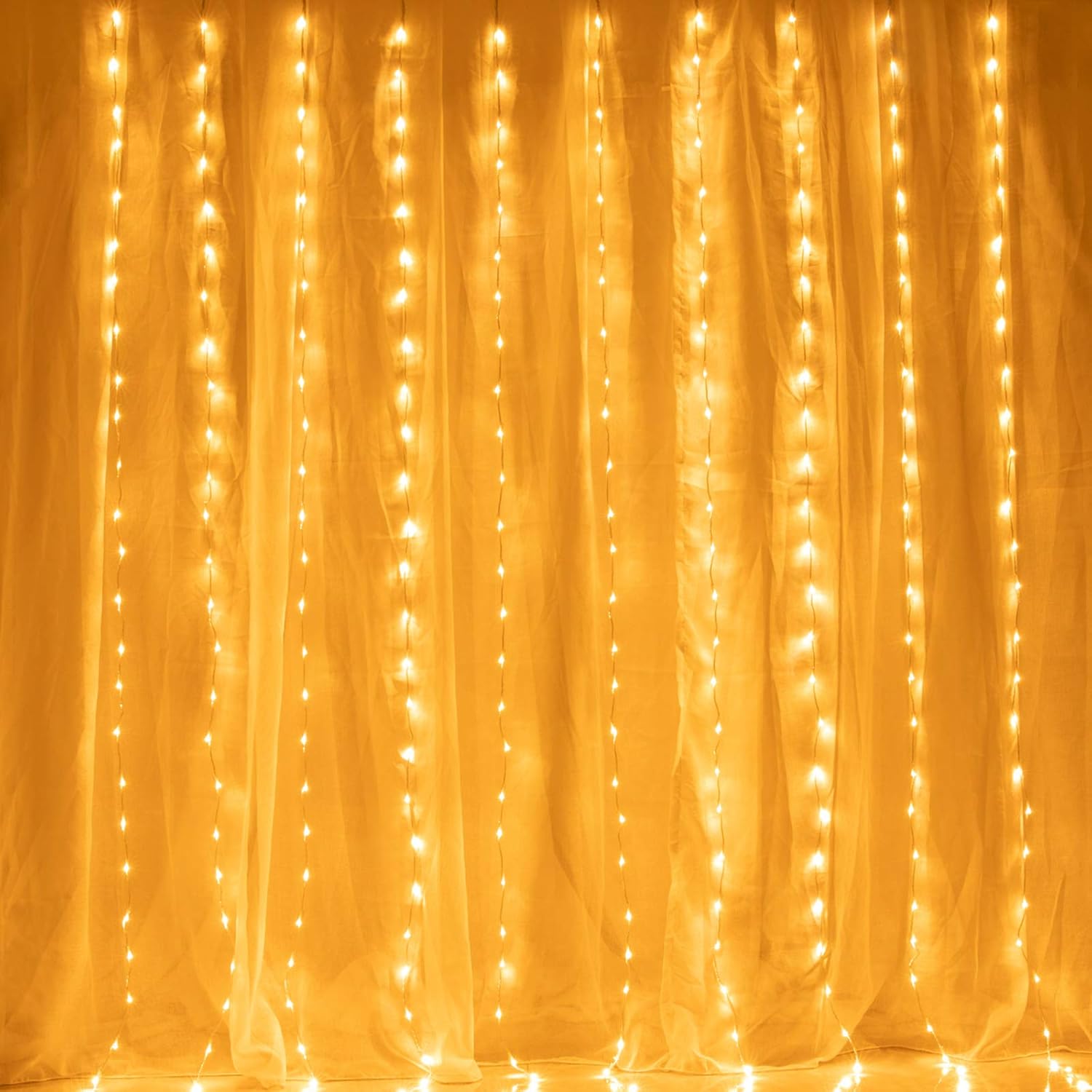 300 Led 6.6Ft X 9.8Ft Window Curtain String Light Window Fairy Lights 8 Modes For Christmas Wedding Home Garden Bedroom