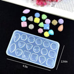 4 Pcs Gemstone Silicone Mold Clear Resin Molds Jewelry Casting Molds For Making Diy Crafting, Earring, Pendant, Studs Jewelry Epoxy Crafting Projects