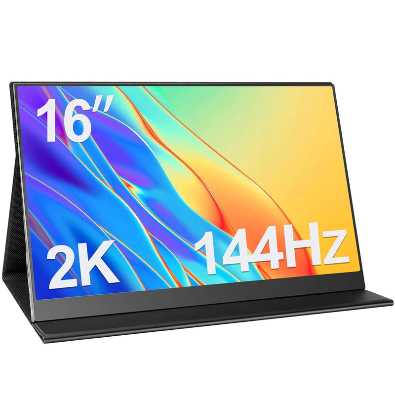 2K Portable Monitor 16 Inch 144Hz 2560X1440 Travel Monitor 100% Srgb Laptop Mo