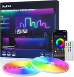 50FT RGB LED Neon Rope Lights with App & Remote Control Music Sync IP65 Waterproof Strip