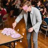 3 Sets Baby Shower Games Funny Activities - Funniest Baby Shower Game Ever, Ice Breakers For Boy Or Girl, Cotton Craze Challenge (Pink)