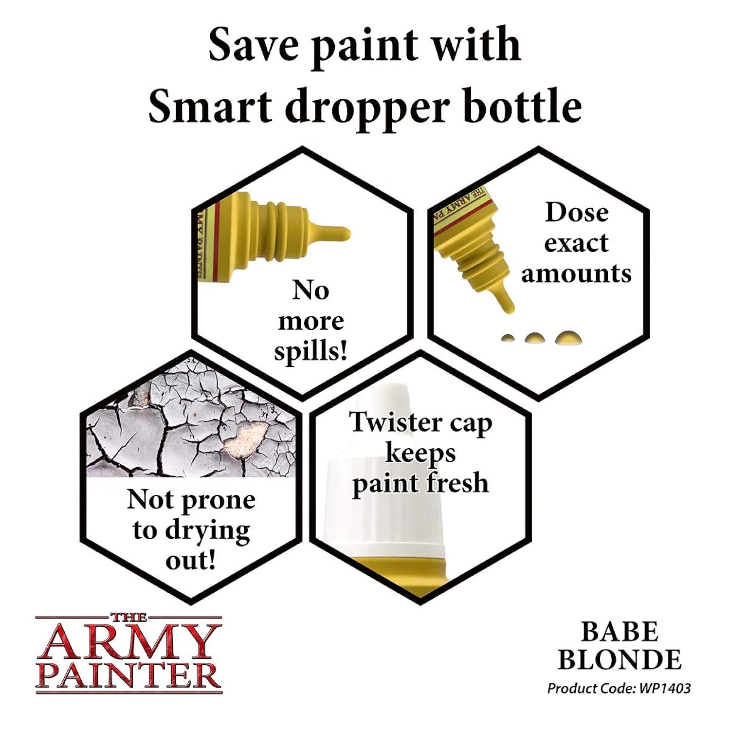 Babe Blonde Warpaint - Acrylic Non-Toxic Heavily Pigmented Water Based Paint For Tabletop Roleplaying, Boardgames, And Wargames Miniature Model Painting