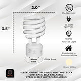 GU24 23W CFL Light Bulbs 2700K Warm White 1600 Lumens 100W Equivalent 2-Prong 4 Pack