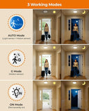 2 Pack Rechargeable Motion Sensor Ceiling Lights with Remote 3 Color LED Fixtures