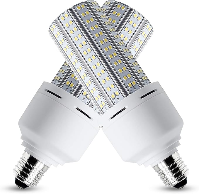 LED Corn Light Bulbs 2 Pack 600W Equivalent 7500LM E26/E27 Cool Daylight Large Area Garage Warehouse Lights