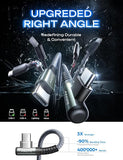 2 Pack 60W USB C to USB C Fast Charging Cable 6.6FT Right Angle Type C Charger for iPhone 17 16 15 Samsung iPad MacBook