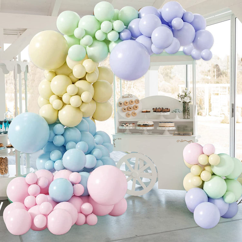 Pastel Rainbow Balloon Garland Arch Kit, Rainbow Colorful Pastel Macar