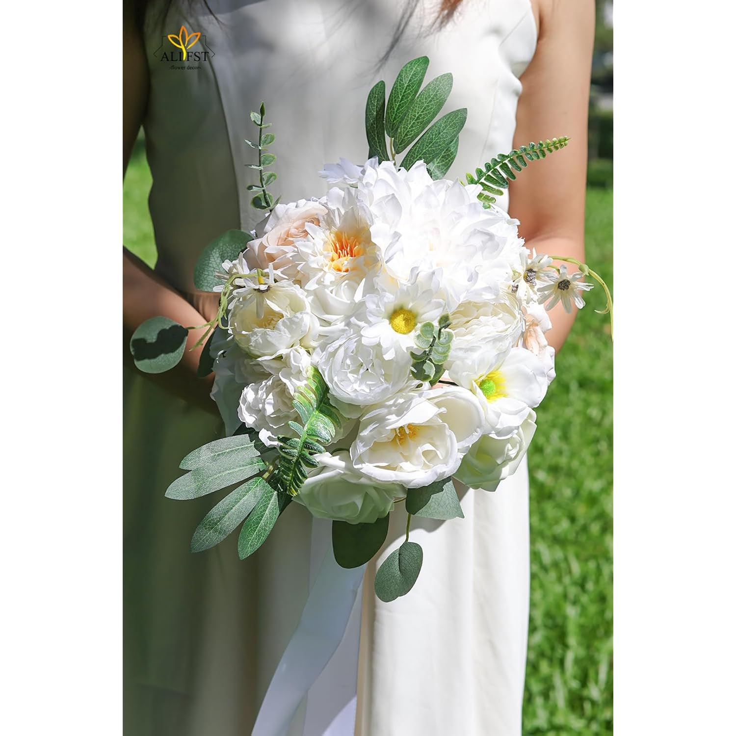 Artificial Flowers Combo Box Set White Flower Silk Cake Flowers For Diy Wedding Bridal Bouquets Baby Shower Centerpieces Floral Arrangements Party Tables Home Decorations