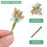 144-Pack Artificial Flower Stamen Kit, Mini Frosted Holly Berry Stems For Wedding Decor, Flower Stamens For Craft Diy Wreaths/Birthday/Flower Arrangements Decorations [Gold]