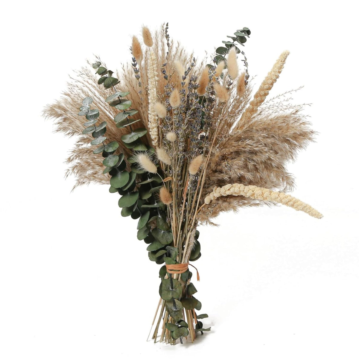 Dried Flowers Bouquet, 17" Dried Pampas Grass Decor Inc Lavender Eucalyptus Diy Floral Arrangements For Home Office Decoration,Wedding Centerpieces