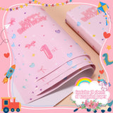10 Sheets 1St Birthday Wrapping Paper For Girls, 27X16 Inch First Pink Happy Birthday Packaging Tissue Paper For Baby Shower Party Favors Gift Wrap (Style 3)