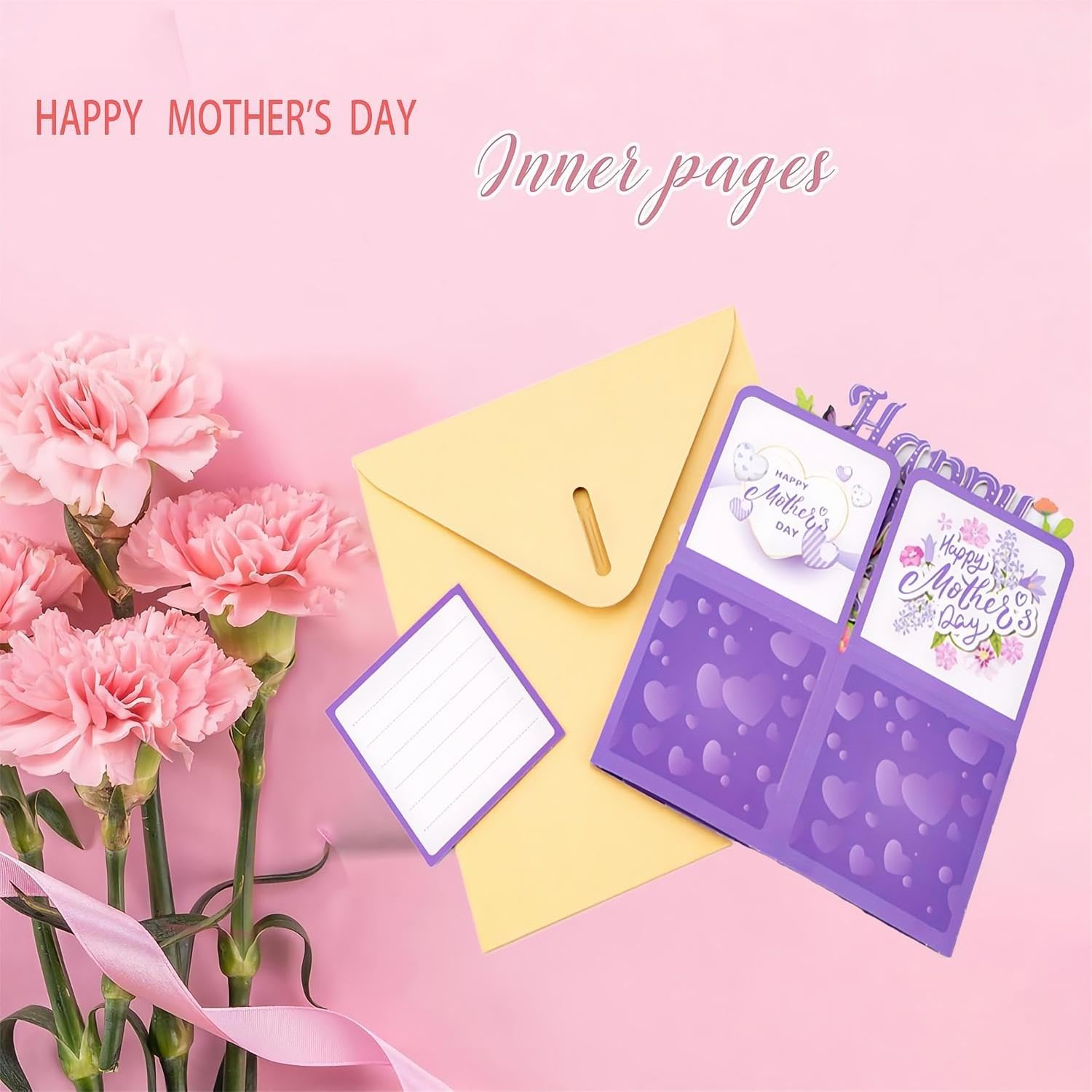 3D Pop-Up Mother'S Day Card -Happy Mother'S Day Flower Pop-Up Card With Envelope And Note Label Included For Mom, Grandmother, Any Mother Figure In Your Life