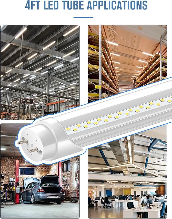 20 Pack 4FT T8 LED Bulbs 24W 3600LM 6500K Daylight Type B Dual End Ballast Bypass Tubes