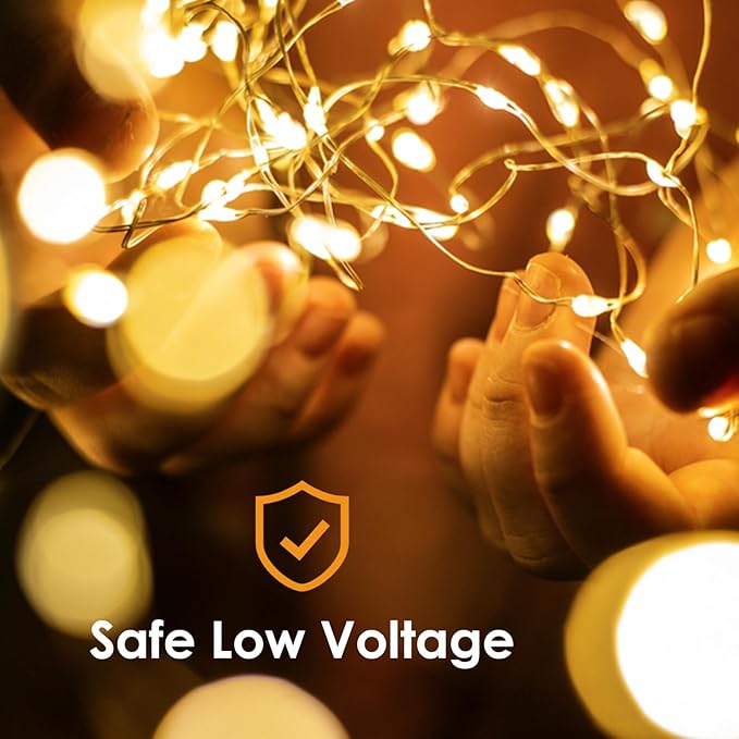 10 Pack Battery Operated Fairy Lights with Timer 16FT 50 LED Warm White Mini String Lights for Indoor Wedding Christmas Party Decor