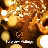 10 Pack Battery Operated Fairy Lights with Timer 16FT 50 LED Warm White Mini String Lights for Indoor Wedding Christmas Party Decor