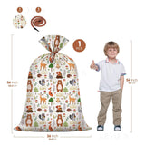 1 Pcs Extra Large Woodland Gift Bags Baby Shower Plastic - 56 * 36 Inch Jumbo Forest Animal Present Gift Bags Baby Girls Boys Newborn Parties Favors Decorations Oh Baby
