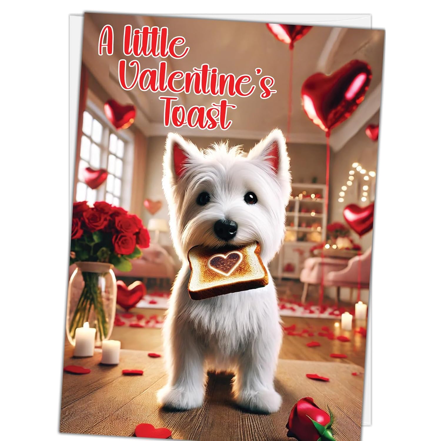 A Little Valentine'S Toast Happy Valentine'S Day Card With Greeting Card Mailing Envelope
