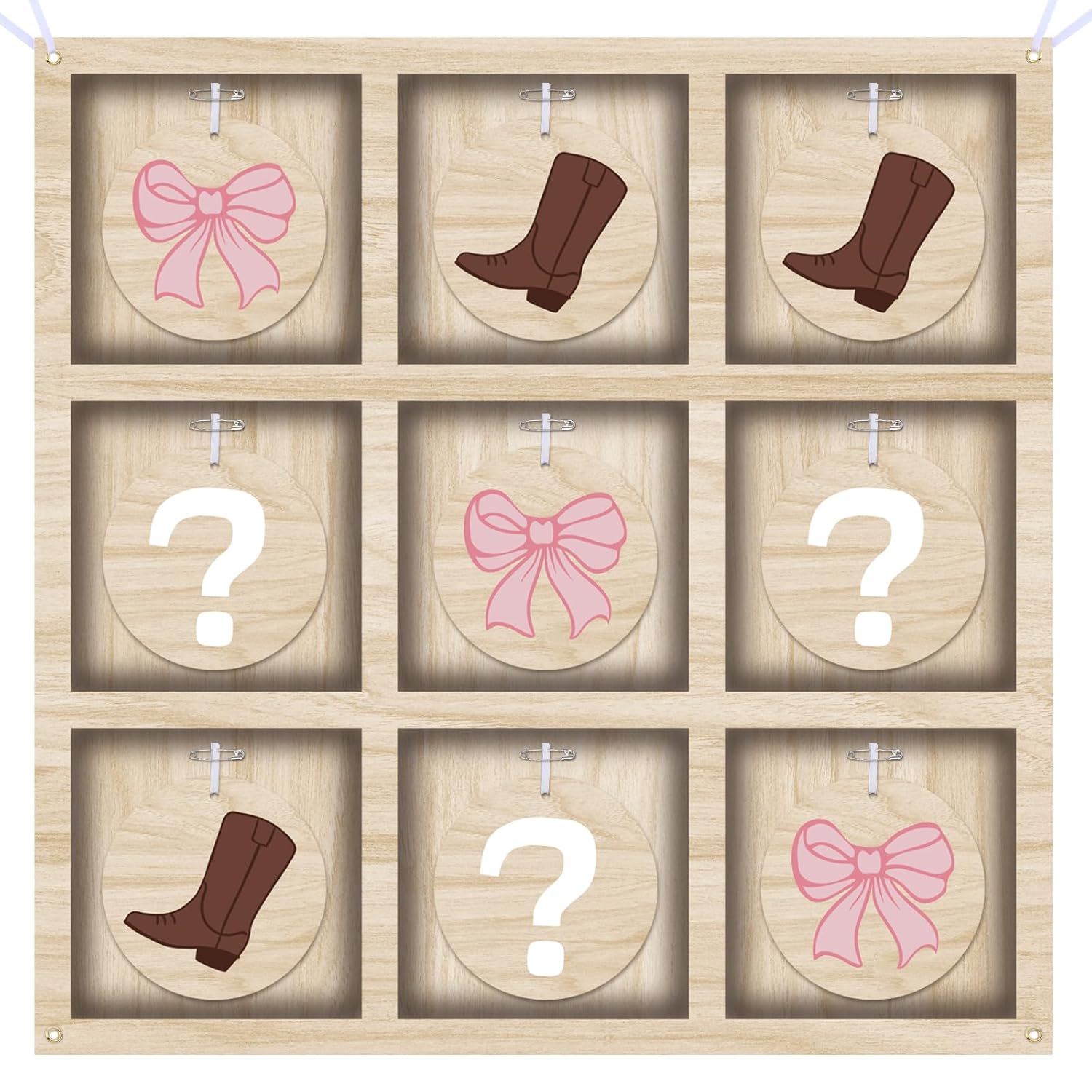 Boots Or Bows Gender Reveal Tic Tac Toe Board Game For He Or She Sign Gender Reveal Party Supplies Ideas For He Or She Party Decorations Backdrop Kit