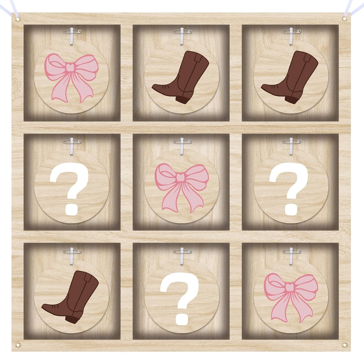 Boots Or Bows Gender Reveal Tic Tac Toe Board Game For He Or She Sign Gender Reveal Party Supplies Ideas For He Or She Party Decorations Backdrop Kit