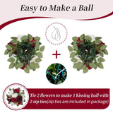 Artificial Flowers Ball Wedding Centerpieces 2 Pcs Burgundy Rose Artificial Flower Center Pieces Decoration For Table Silk Kissing Ball Faux Floral Bouquet Arrangements Home Party Diy Decor