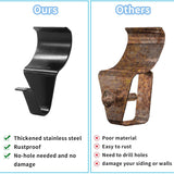 6 Pcs Heavy Duty Stainless Steel Black Vinyl Siding Hooks, No Hole Needed Low Profile Siding Clips For Hanging Wreath, Outdoor Christmas Decorations