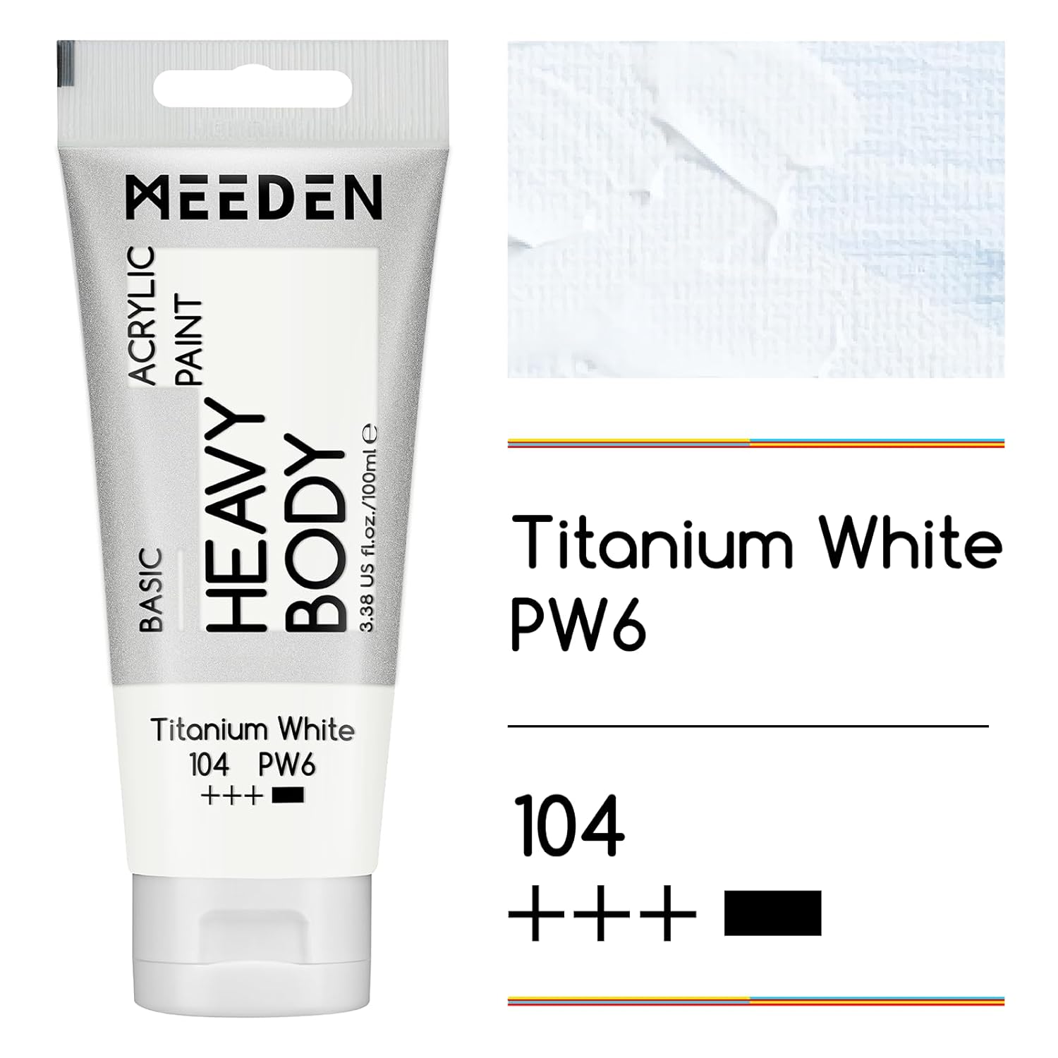 Titanium White Acrylic Paint: Pack Of 2 Heavy Body Acrylic Paints (100Ml/3.38Oz X 2 Tubes)