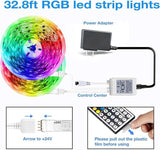32.8FT LED Strip Lights Kit with Remote and Power Supply – Color Changing Flexible LED Tape