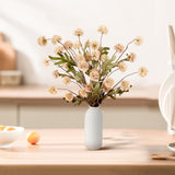 Beige Pompon Mums Artificial Flowers, 8Pcs Stems Faux Silk Mini Chrysanth, Bulk Fake Wedding Filler Flowers Flower Ball For Diy Bouquet Centerpieces Floral Arrangements Shower Decorations