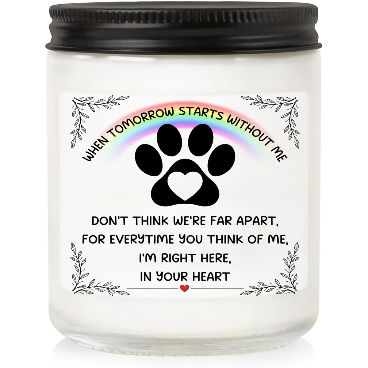 Memorial Gifts For Loss Of Dog, Pet Loss Gifts, Sympathy Candle For Cats Dog Passing Away, Rainbow Bridge, Bereavement Remembrance Grief Condolence For Pet Lovers Lavender Scented Soy Wax Candle