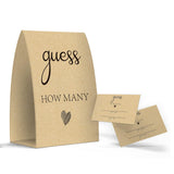 How Many, Kraft, Bridal Shower Decorations, Bridal Shower Games - One Sign And 50 Cards(003)
