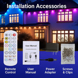 Permanent Outdoor Lights, Rgb Eave Lights With App Control Remote, Ip67 Waterproof Led String Lights For Christmas, Hall