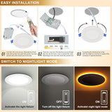 Puzzle Smart Downlight Recessed Ceiling Light With 12 Pack-6 Inch, Etc Certified, 90+Cri, Dimmable 3000K To 5000K, Wet&Damp Rated For Bathroom/Kitchen