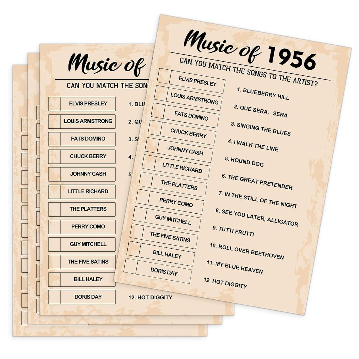 70Th Birthday Party Games, Music Of 1956 Games, Birthday Party Supplies For Adults, Fun 1956S Party Game?Pack Of 30 Cards