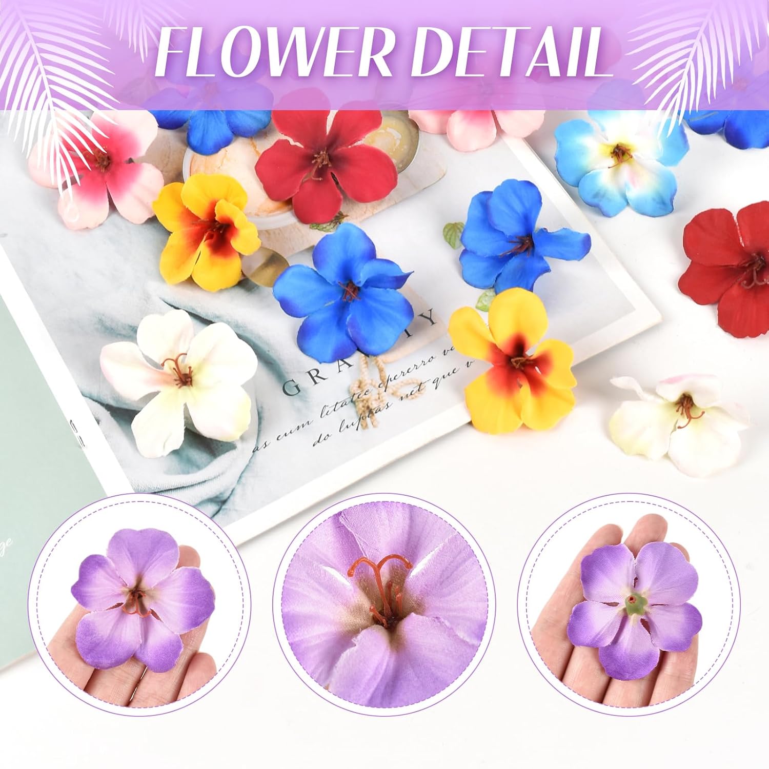 50Pcs Artificial Orchid Flower Heads, Fake Orchid Flowers Head Silk Bulk Flower For Craft Bridal Hair Clips Dress Party Supply Table Decorative (Mix Colour)