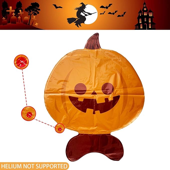 3Pcs Halloween Pumpkin Foil Balloons 21.6 Inch Party Decoration Supplies