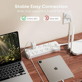Smart Power Strip 6 Outlets 4 USB Ports 5FT Flat Plug Alexa Google Home