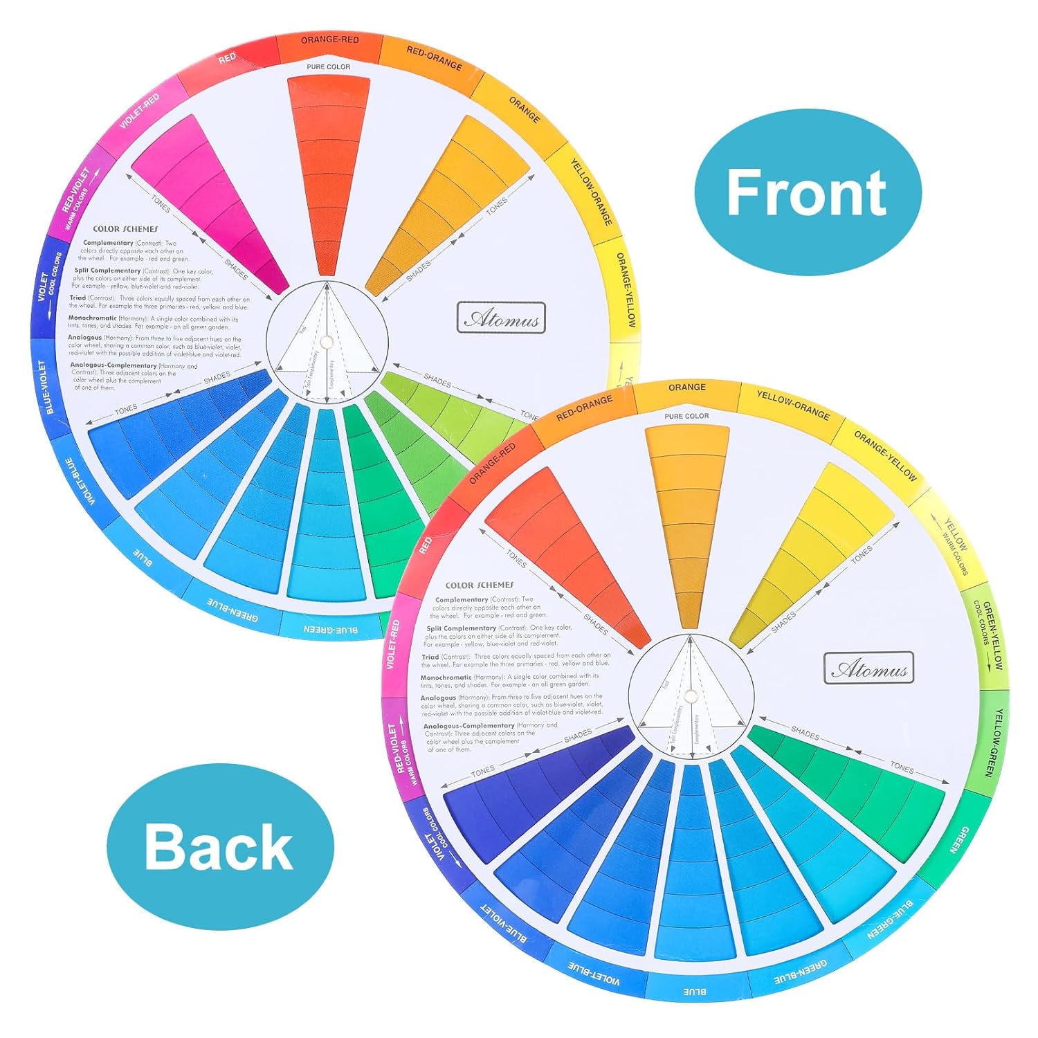 Artists Color Wheel Chart, Paint Color Theory Mixing Matching Tool Creative Blending Board For Art And Makeup