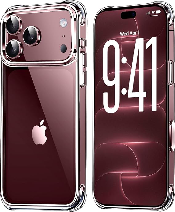 iPhone 18 Pro Clear Case Anti-Yellowing Slim Transparent Shockproof Cover