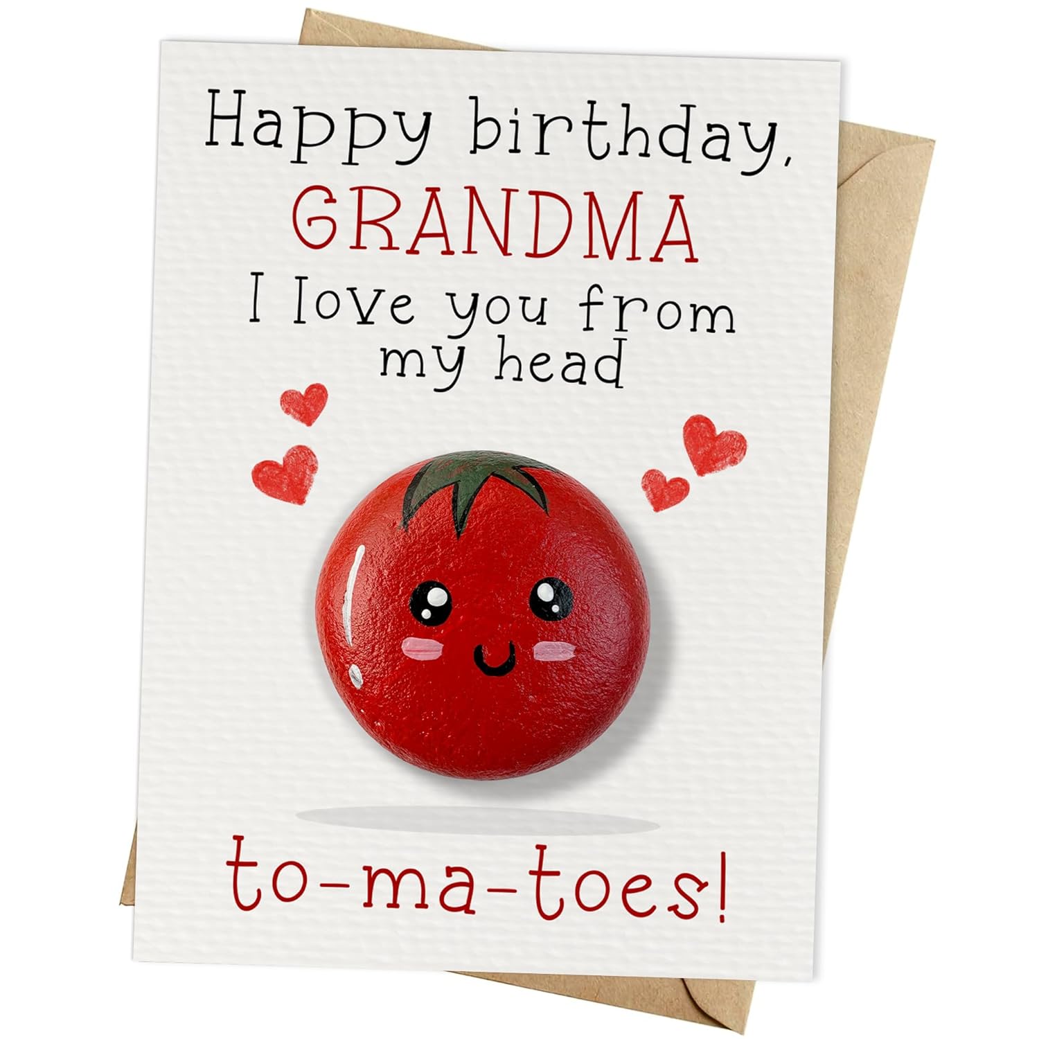 Handmade Birthday Card For Grandma, Handcrafted Grandmother Birthday Gift, Happy Birthday Grandma Card, Grandmas Birthday Card, Grandmas Birthday Gifts, Hand Painted Pebble Card For Nana