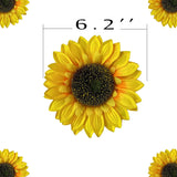 12Pcs Large Artificial Sunflower Heads 6.2'' Yellow Sunflower Artificial Flowers For Home Decoration, Wedding Decor, Birthday Party Decor, Garden Craft Art Decor, Decoration