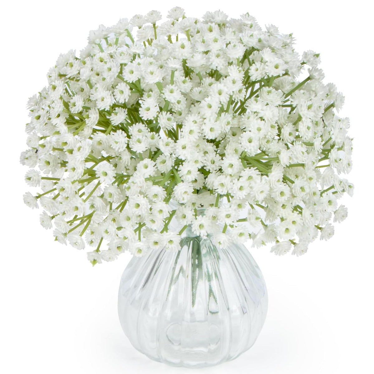 10 Baby Breath Artificial Flowers - 7.6" Babies Breath Flowers Artificial Faux Flowers Bouquet White Fores Greenery Real Touch Fake Flowers Arrangements Wedding Centerpieces Tables Decorations