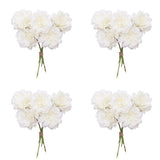 4Pcs Peonies Artificial White Flowers, Dahlia Faux Floral, Silk Fake Flower Bouquet With Stems, Fake White Flowers Artificial For Decoration Home Wedding Arrangement