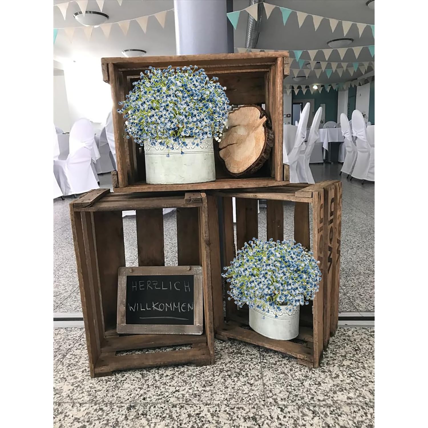 Baby'S Breath Artificial Flowers Bulk 10 Pack (30Pcs) Faux Baby Breath Plastic Flower Fake Gypsophila Flower Arrangement For Crafts Fake Flowers Bouquet For Wedding Centerpieces Blue Baby Breath